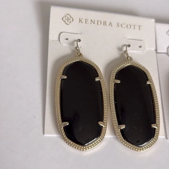 Lot of 2x [Kendra Scott] Danielle Faceted Drop Earrings Red/Gold & Black/Gold - Picture 8 of 15